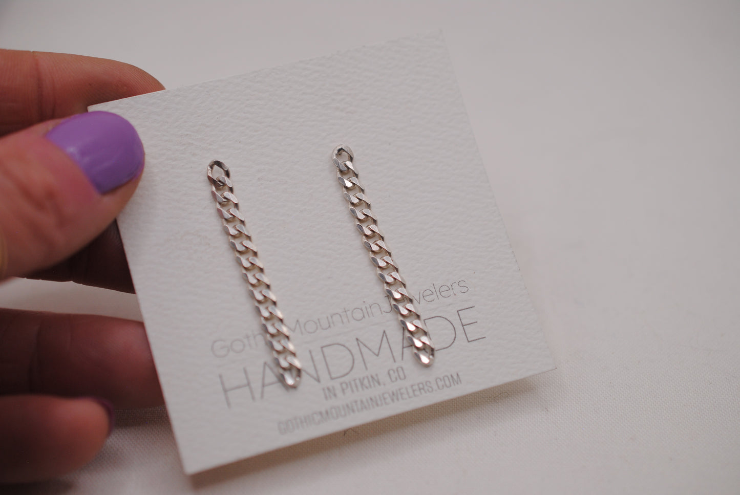 Curb Chain Stud Earrings