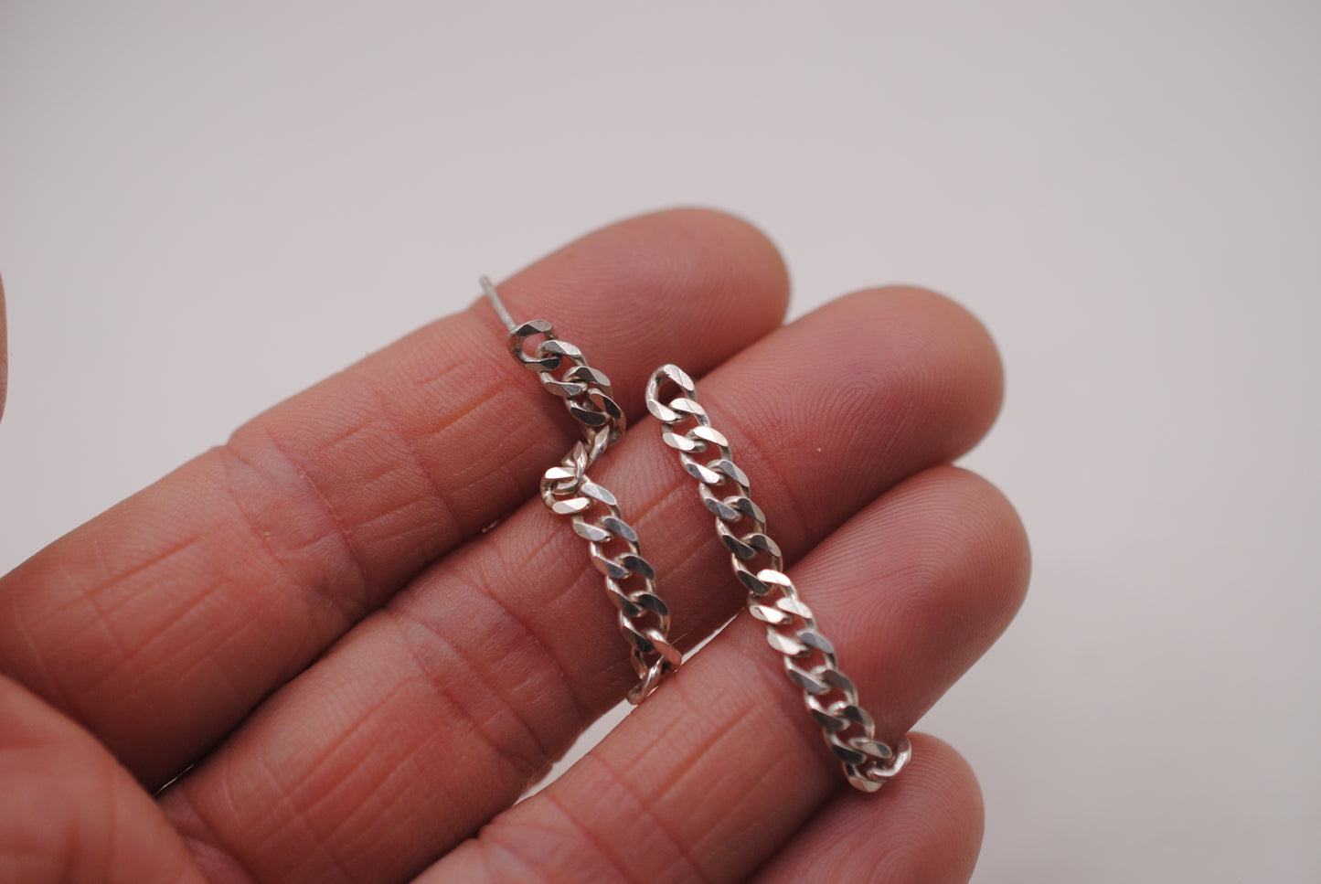 Curb Chain Stud Earrings