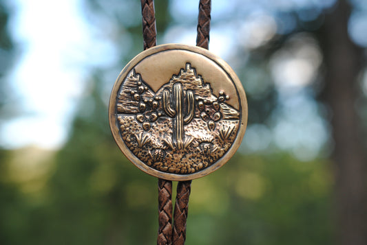 Cactus Scene Bolo Tie
