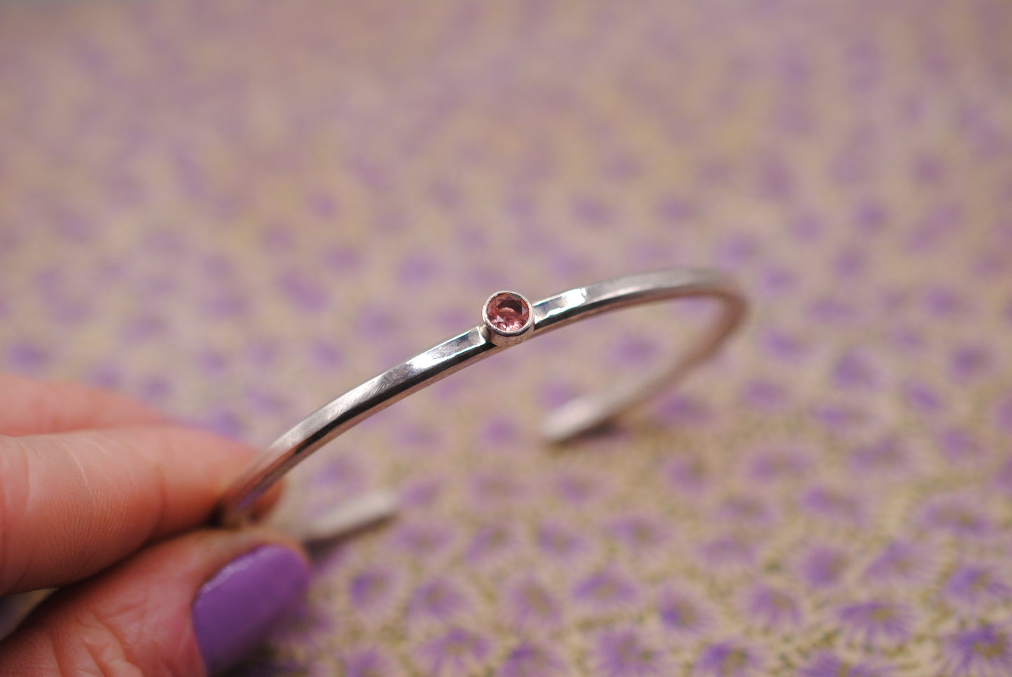 Pink Tourmaline Stacker Cuff