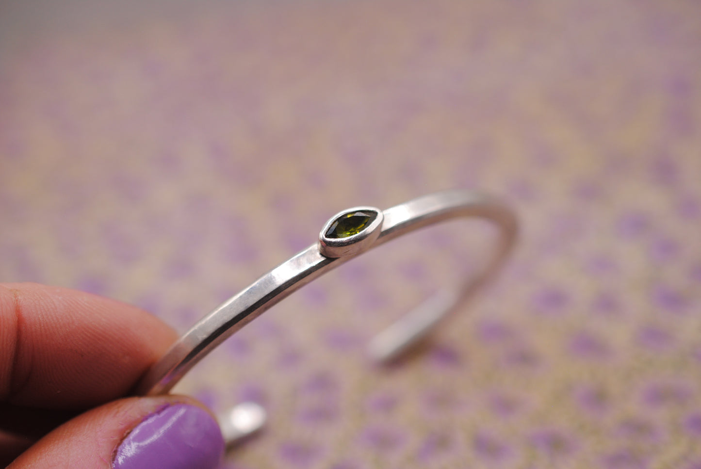 Green Tourmaline Stacker Cuff
