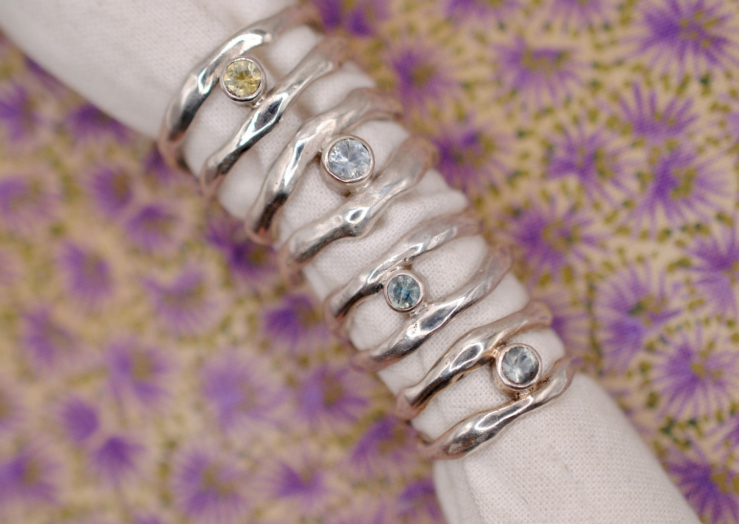 Organic Ring with Montana Sapphire Size 7.5