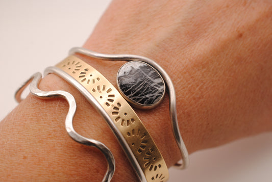 White Buffalo Wave Cuff