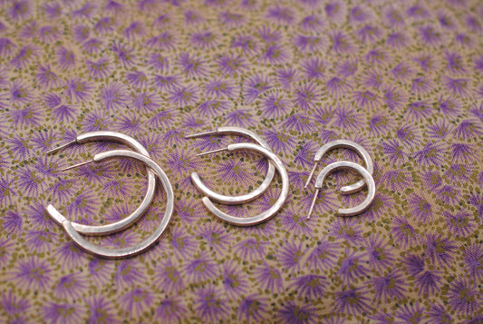 Square Hoop Earrings - Small, Med, Large
