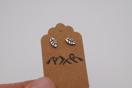 Silver Leaf Studs