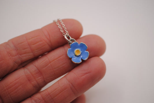 Forget-Me-Not Enamel Pendant