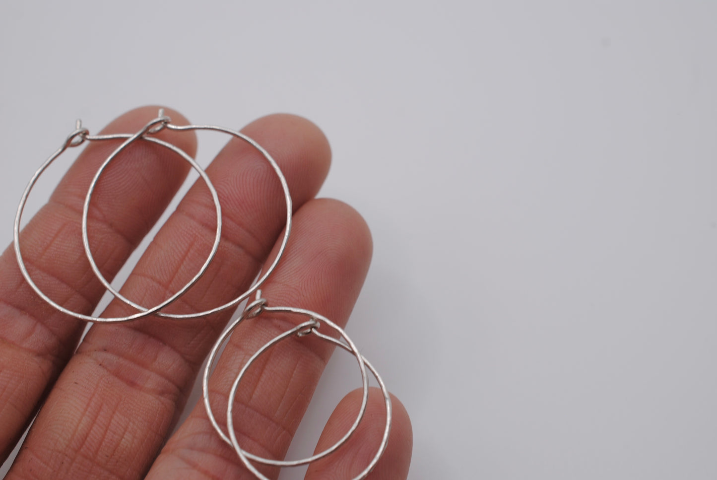 Simple silver hoops