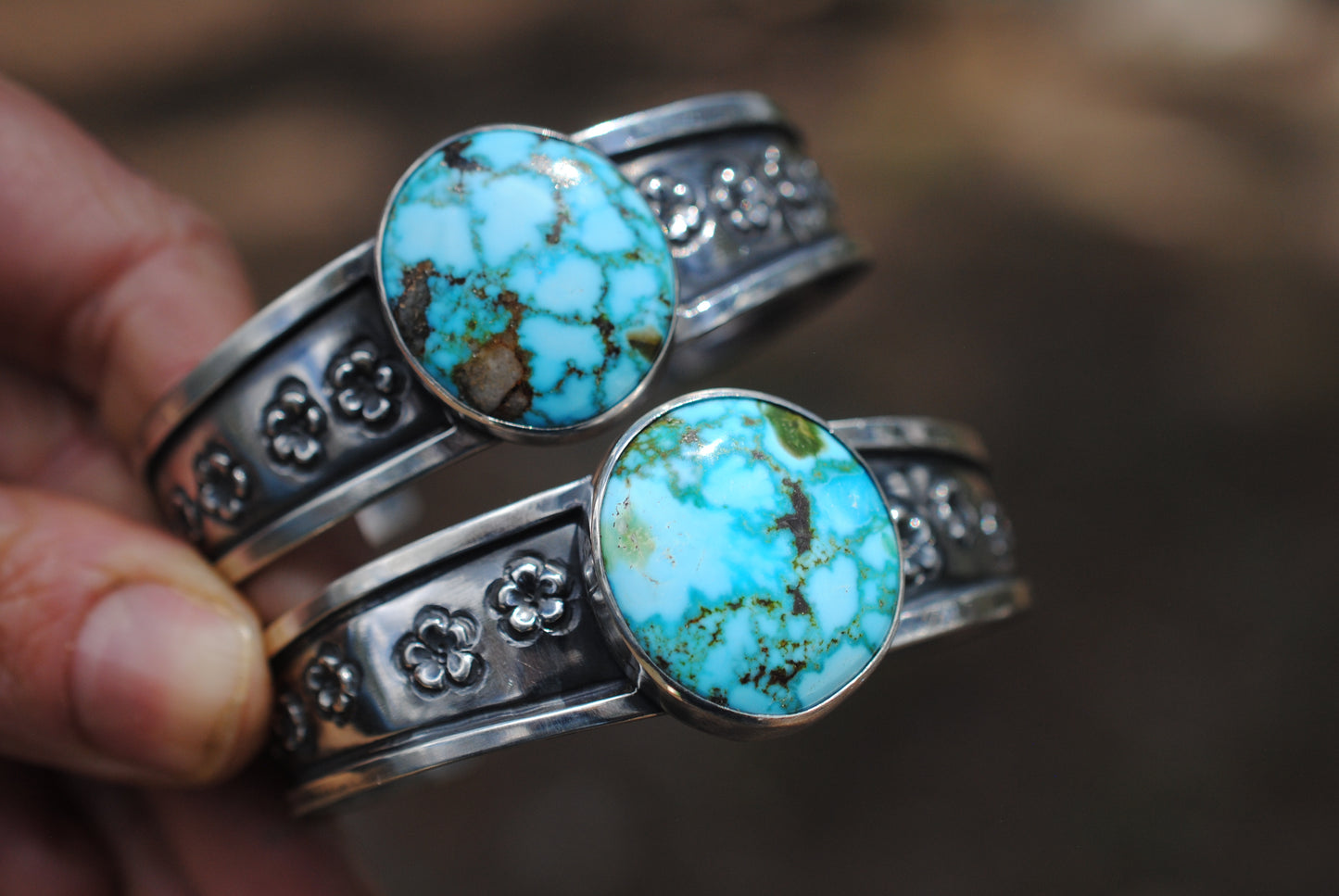 Turquoise Flower Cuff