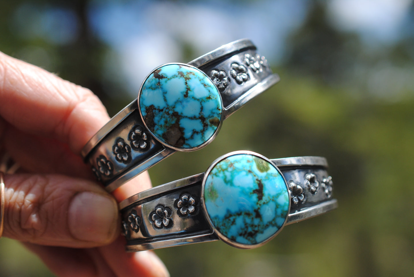 Turquoise Flower Cuff
