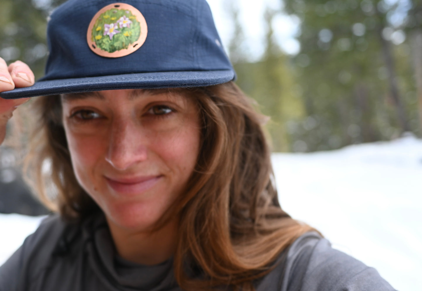 Handpainted Columbine Flower Hat