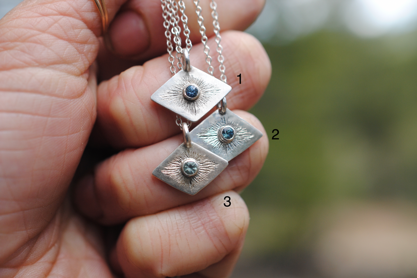 Montana Sapphire Evil Eye Necklace